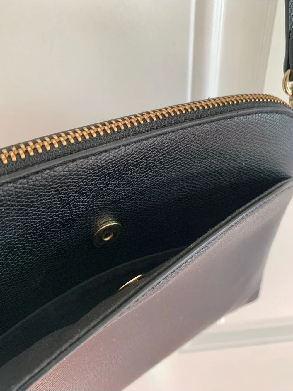 Structured Black Faux Leather Crossbody Bag